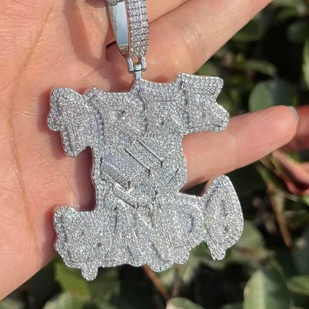 Free Bands Pendant with 22 Inch tennis Chain silver